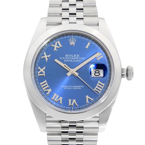 rolex datejust 41 blue dial men's watch 126300|Rolex Datejust 126300 price.